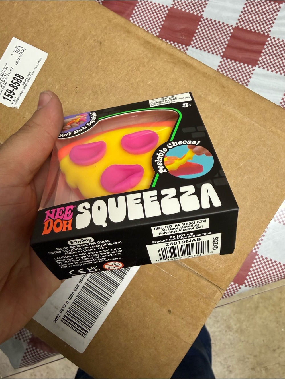 🩷💛🧡RARE Squeezza Soft Doh Pizza Squeeze Toy - Yellow & Pink - Picture 2 of 3